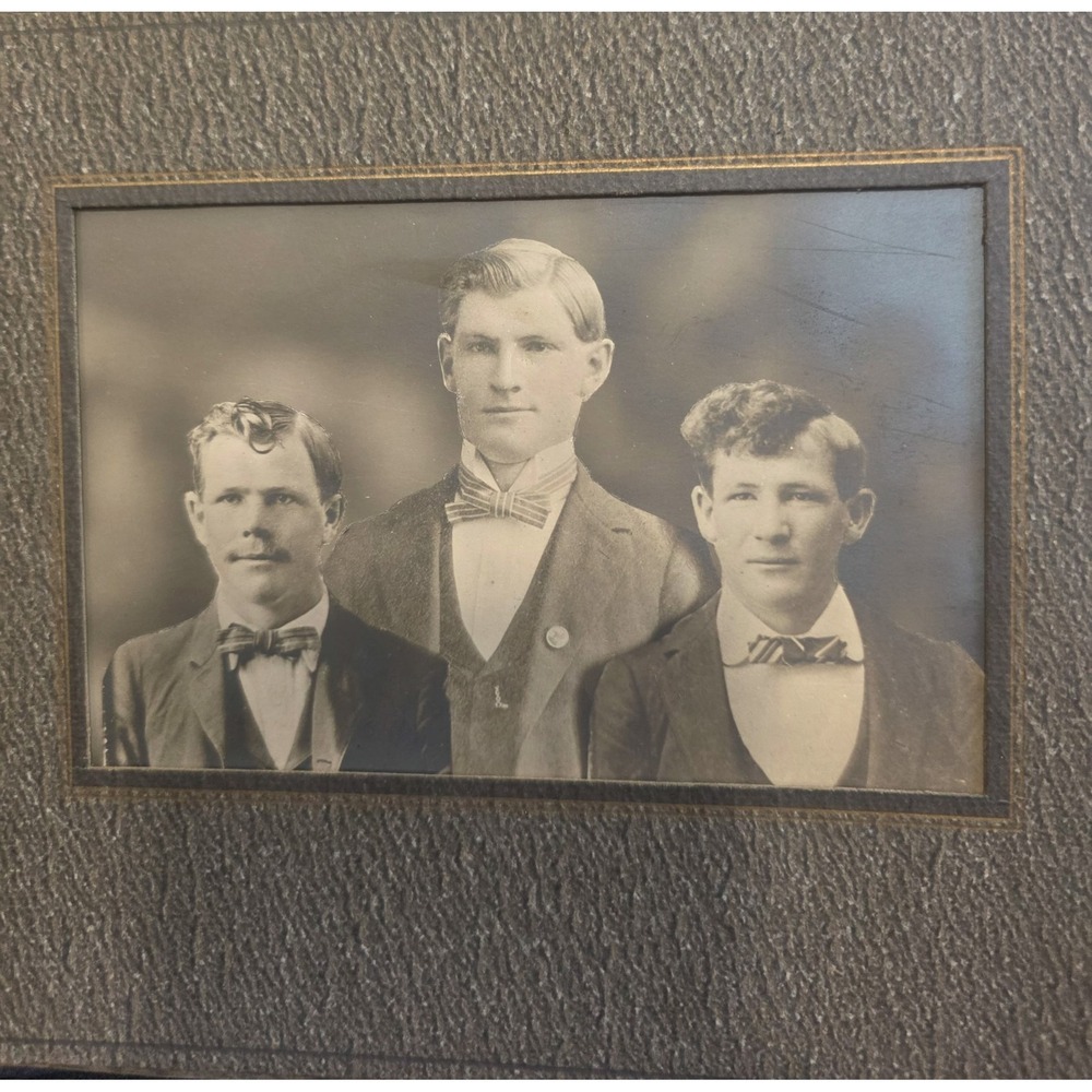 Vtg. Cabinet Photo 3 Men Frank Cramer Wm. Cramer Chalmer Syster Braddock PA 1910